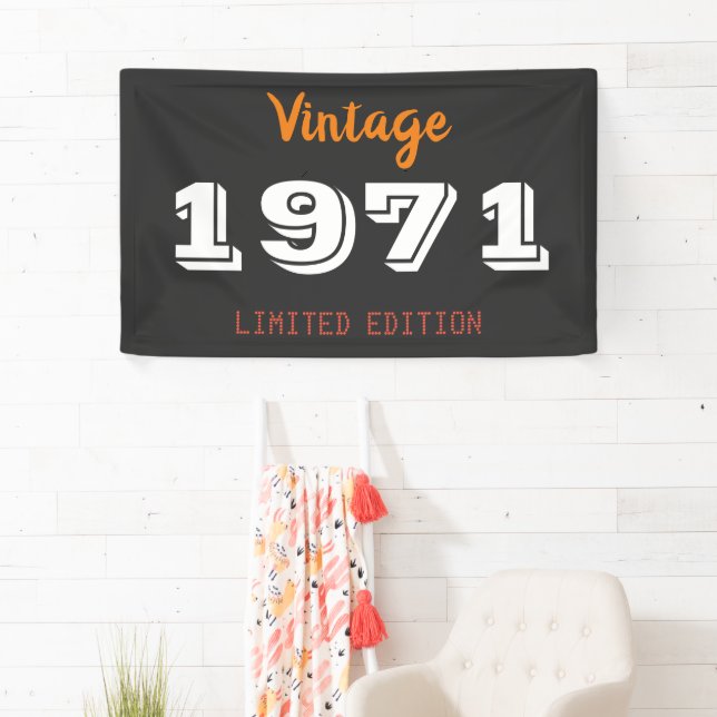 Bannière de cadeau édition limitée vintage 1971 –  (En situation)