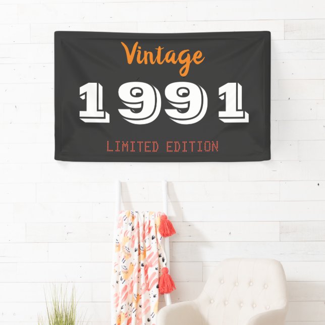 Bannière de cadeau édition limitée vintage 1991 –  (En situation)