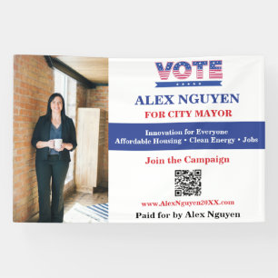 Bannière de campagne politique avec code QR person