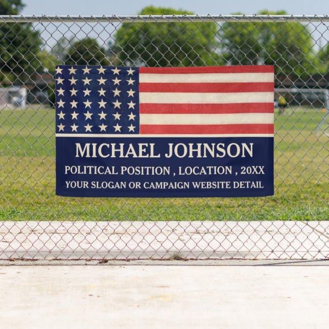 Bannière de campagne politique vintage drapeau USA (En situation)