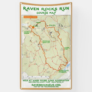 Bannière de carte de course de roches de Raven
