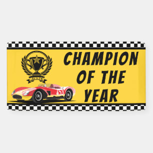 Bannière de champion de course automobile de l'ann