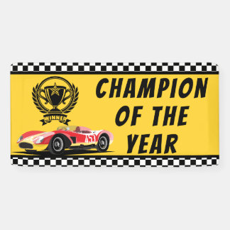 Bannière de champion de course automobile de l'ann