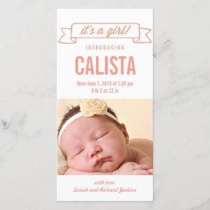 Bannière de charme bébé fille Faire-part de naissa