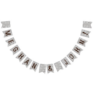 Bannière de coeur de bouleau Bannière de mariage r