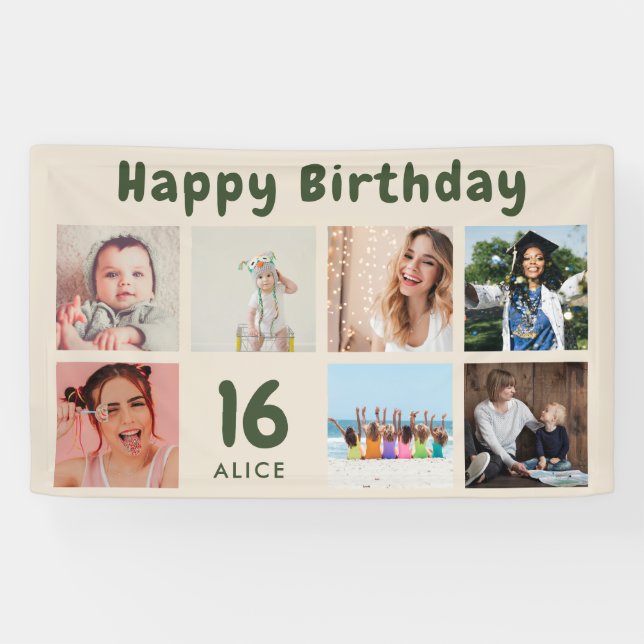 Bannière de collage de photos de fête d'anniversai (Horizontal)