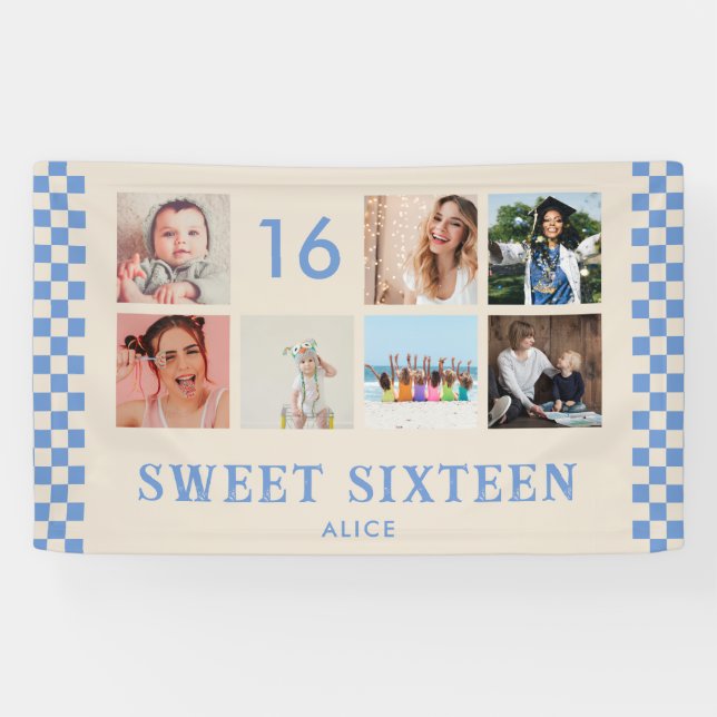 Bannière de collage photo pour anniversaire Sweet  (Horizontal)