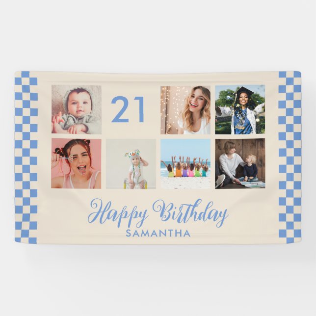 Bannière de collage photo pour fête d'anniversaire (Horizontal)