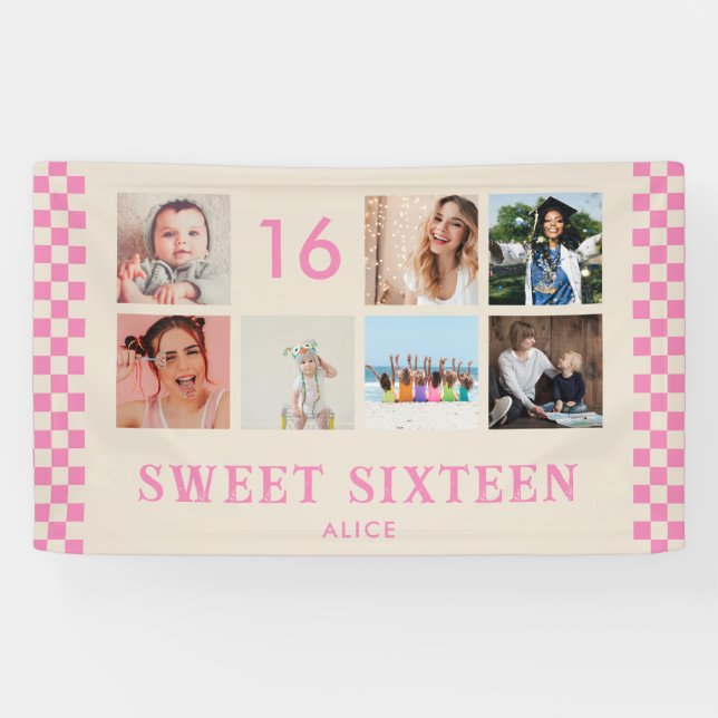 Bannière de collage photo pour une fête d'annivers (Horizontal)