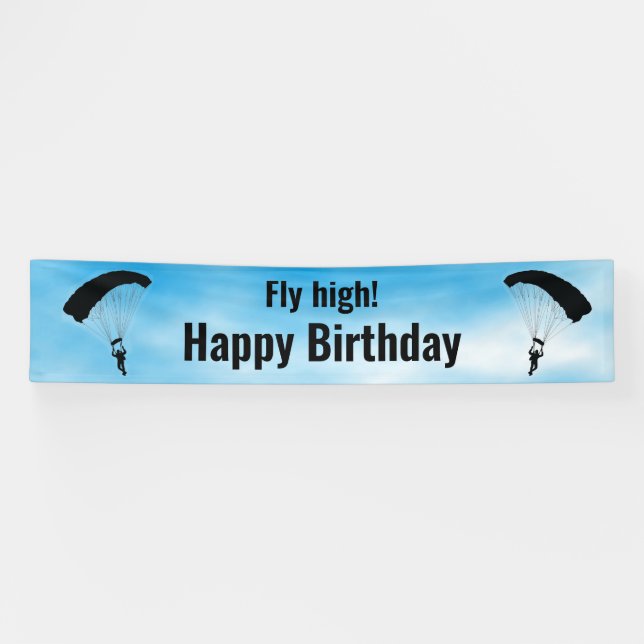 Bannière de conception de parachutisme en Skydivin (Horizontal)