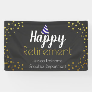 Bannière de Confetti pour la retraite heureuse