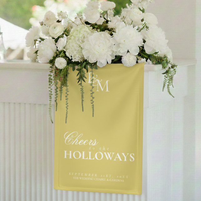 Bannière de décoration de réception de mariage Old (Old Money Wedding Couple Cocktail Hour Bar Banner
)