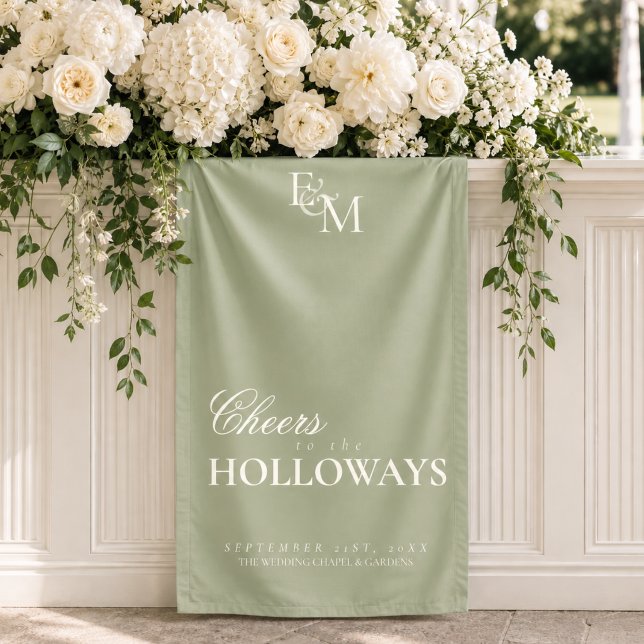 Bannière de décoration de réception de mariage Old (Old Money Wedding Reception Decor Banner)