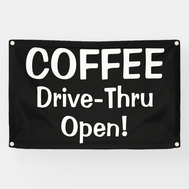 Bannière de Drive-Thru Ouvert pour le CAFE ! (Horizontal)
