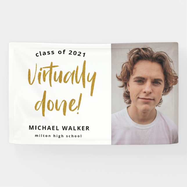 bannière de faire-part de graduation virtuellement (Horizontal)