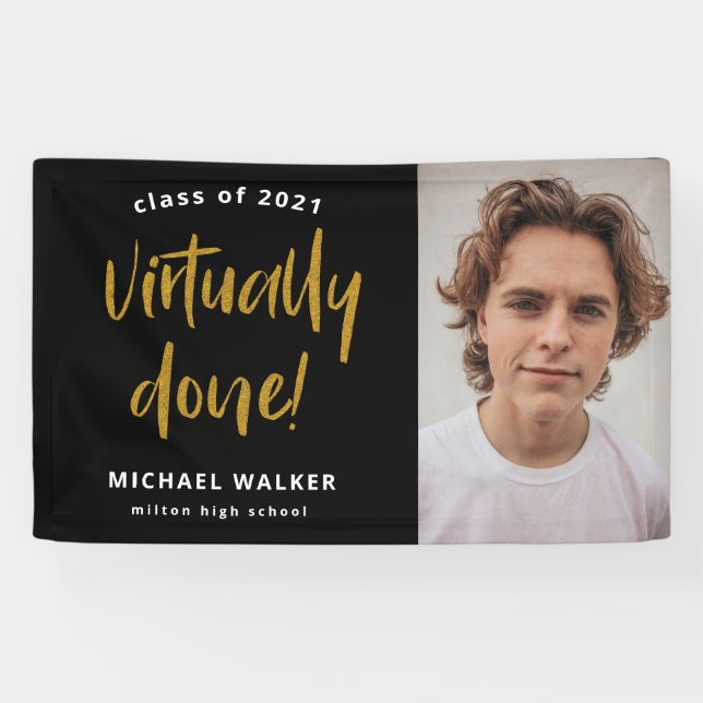 bannière de faire-part de graduation virtuellement (Horizontal)