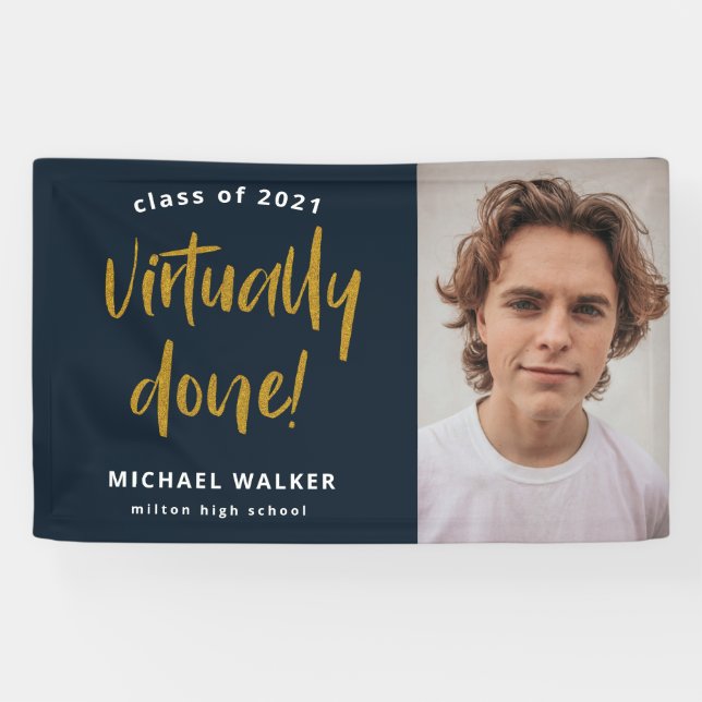 bannière de faire-part de graduation virtuellement (Horizontal)