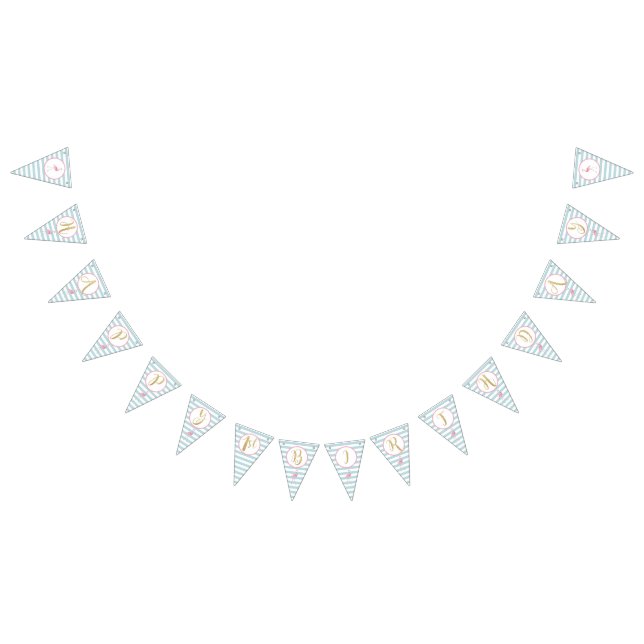 Bannière de fanion d'anniversaire de Flamant rose (Tout)