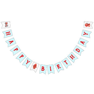 Bannière de fanion d'anniversaire sur le thème des