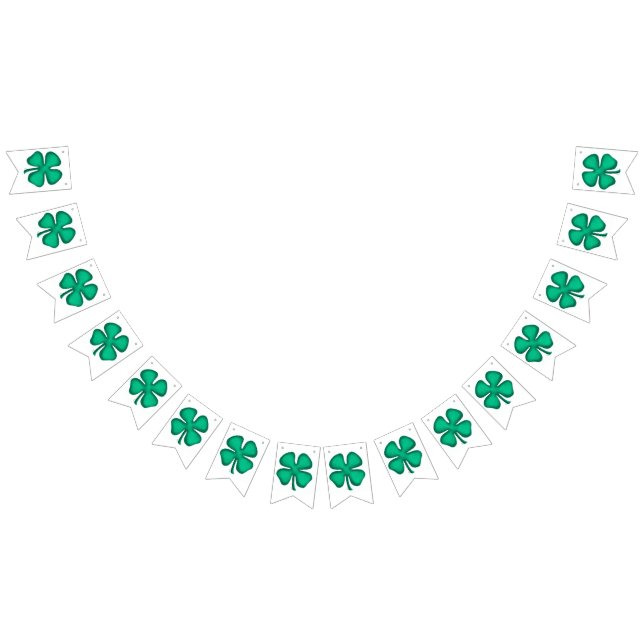Bannière de fanions en blanc Trèfle irlandais Luck (Tout)