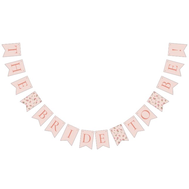 Bannière de fanions floraux rose et pêche (Tout)