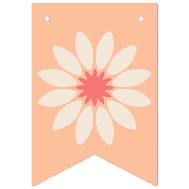 Bannière de fanions stylisée avec des marguerites  (Premier drapeau)