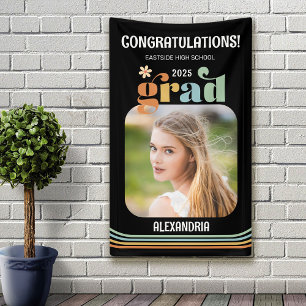 Bannière de Félicitations de Diplômé de Photo Rétr