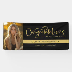 Bannière de félicitations pour diplômé avec photo 
