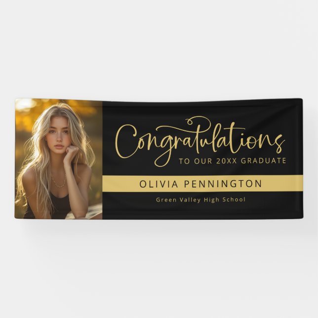 Bannière de félicitations pour diplômé avec photo  (Horizontal)