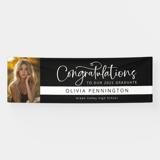Bannière de félicitations pour diplômé en photo no (Horizontal)