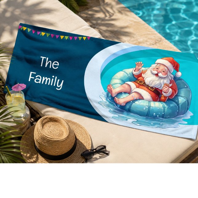 Bannière de fête au bord de la piscine pour Noël e (Créateur téléchargé)