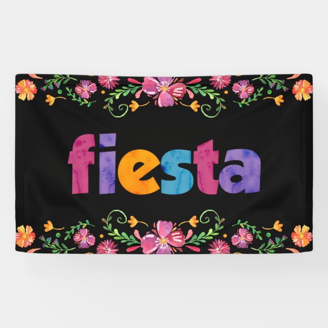 Bannière de fête Cinco de Mayo - Floral vibrant (Horizontal)
