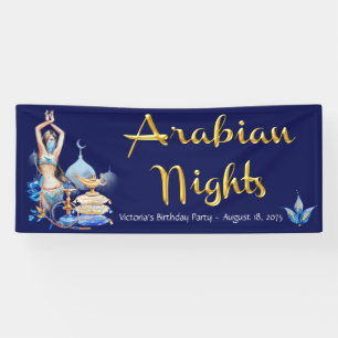 Bannière de fête d'anniversaire Arabian Nights