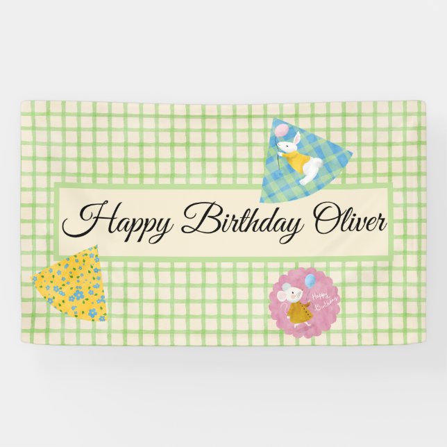 Bannière de fête d'anniversaire avec message perso (Horizontal)