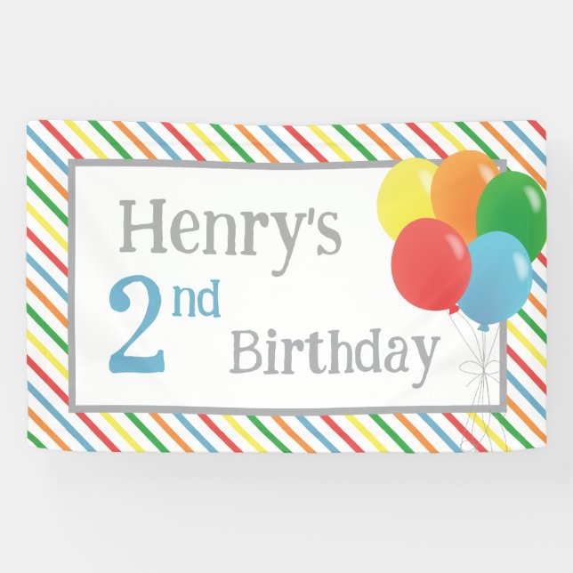 Bannière de fête d'anniversaire classique en forme (Horizontal)