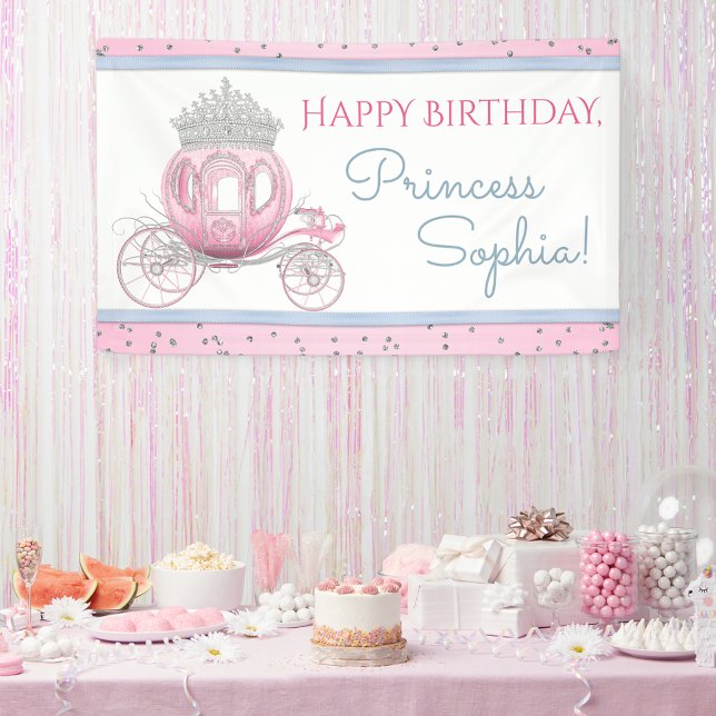 Bannière de fête d'anniversaire de carrosse de pri (Simply add your event details!)
