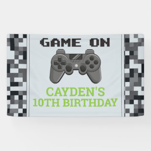 Bannière de fête d'anniversaire de jeu vidéo Game 