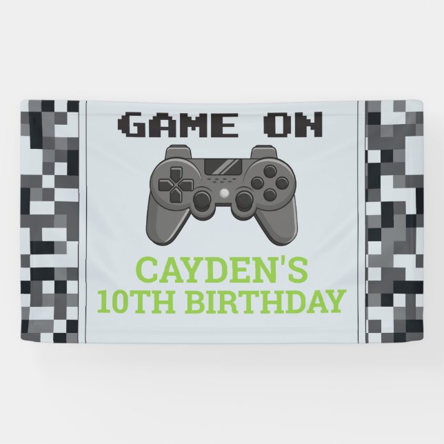 Bannière de fête d'anniversaire de jeu vidéo Game  (Horizontal)