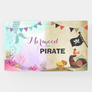Bannière de fête d'anniversaire de pirates et de