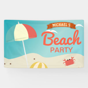 Bannière de fête d'anniversaire de plage