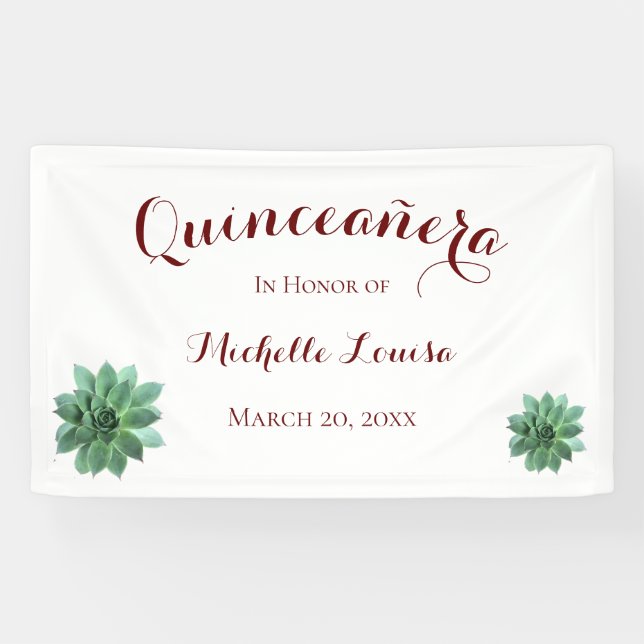 Bannière de fête d'anniversaire de Quinceanera (Horizontal)