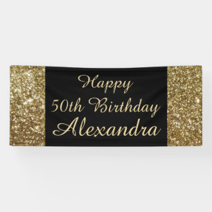 Bannière de fête d'anniversaire d'étincelle d'o
