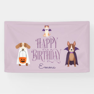 Bannière de fête d'anniversaire Halloween adorable