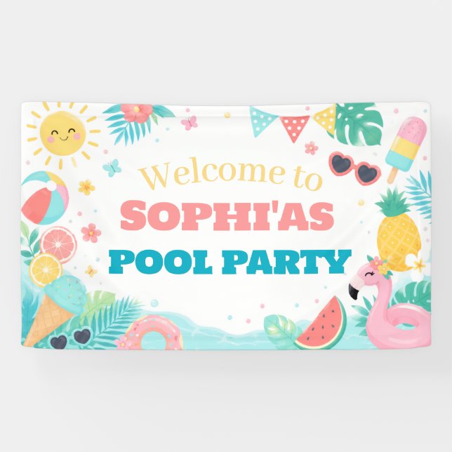 Bannière de fête d'anniversaire pour la 1ère année (Horizontal)