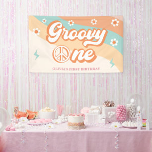 Bannière de fête d'anniversaire super One Retro