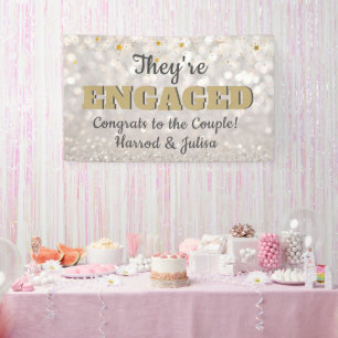 Bannière de fête d'annonce de fiançailles Go Bling