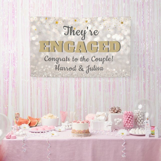 Bannière de fête d'annonce de fiançailles Go Bling (Fête)