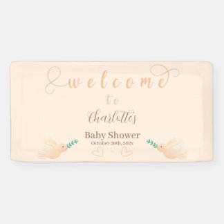 Bannière de fête de bébé pour un bébé colombe mign