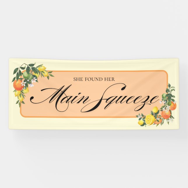 Bannière de Fête de Fiançailles Citronnée (Horizontal)
