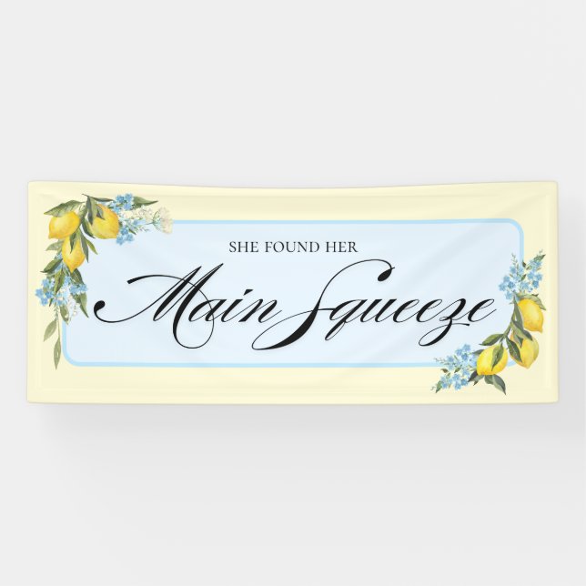 Bannière de Fête de Mariage au Citron (Horizontal)